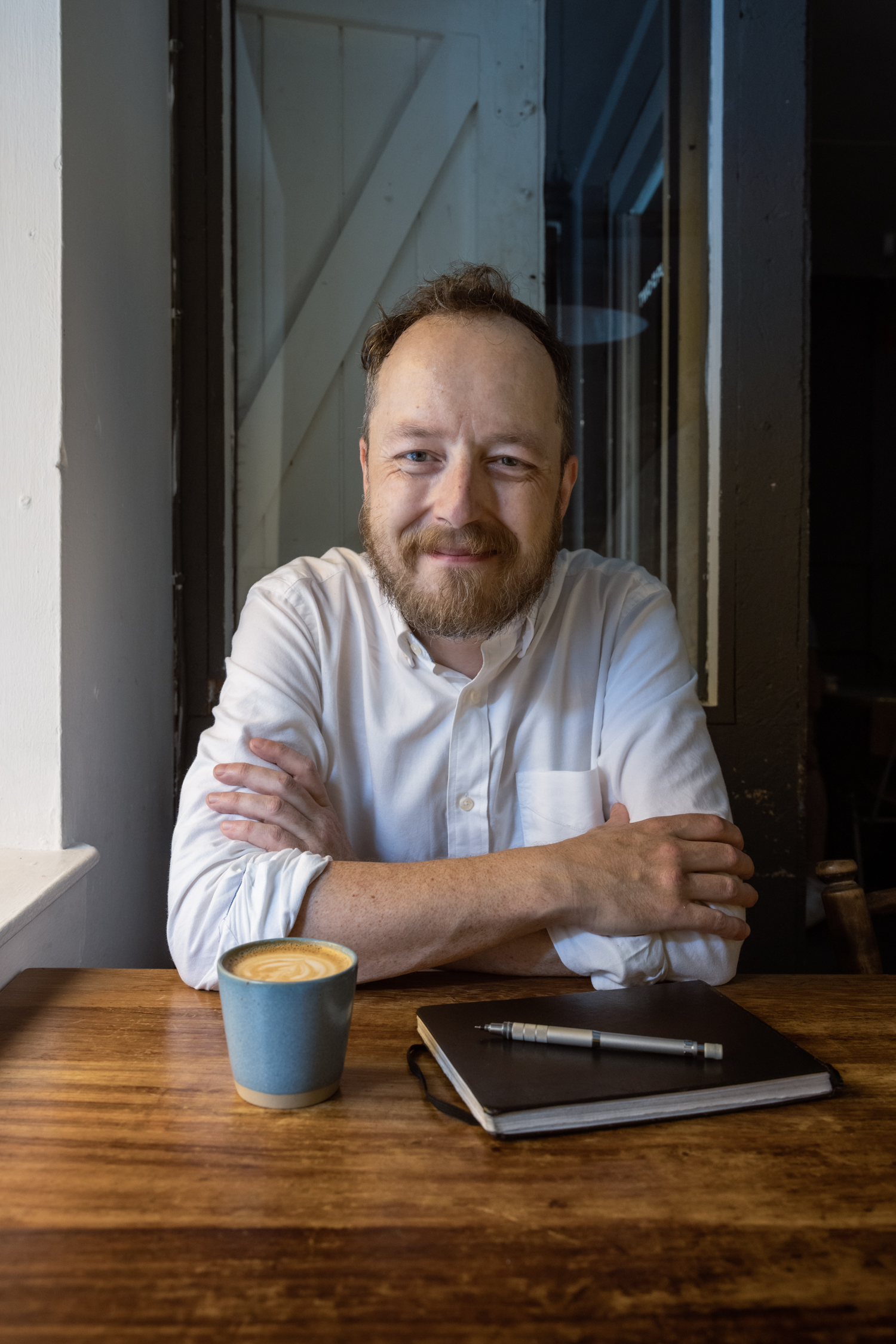 R.T. Ross sketching at his Dublin 8 studio