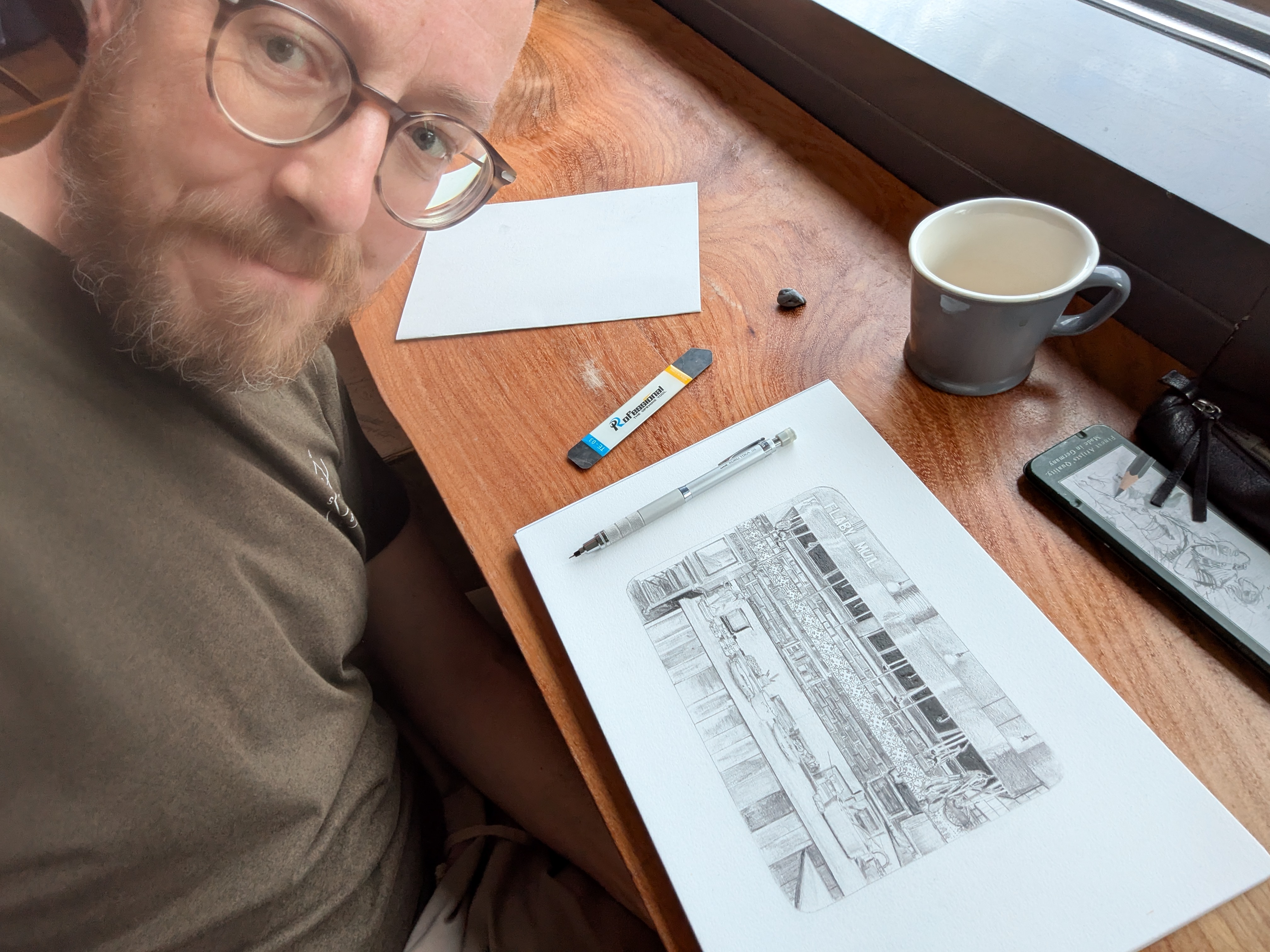 Almost complete with the artist