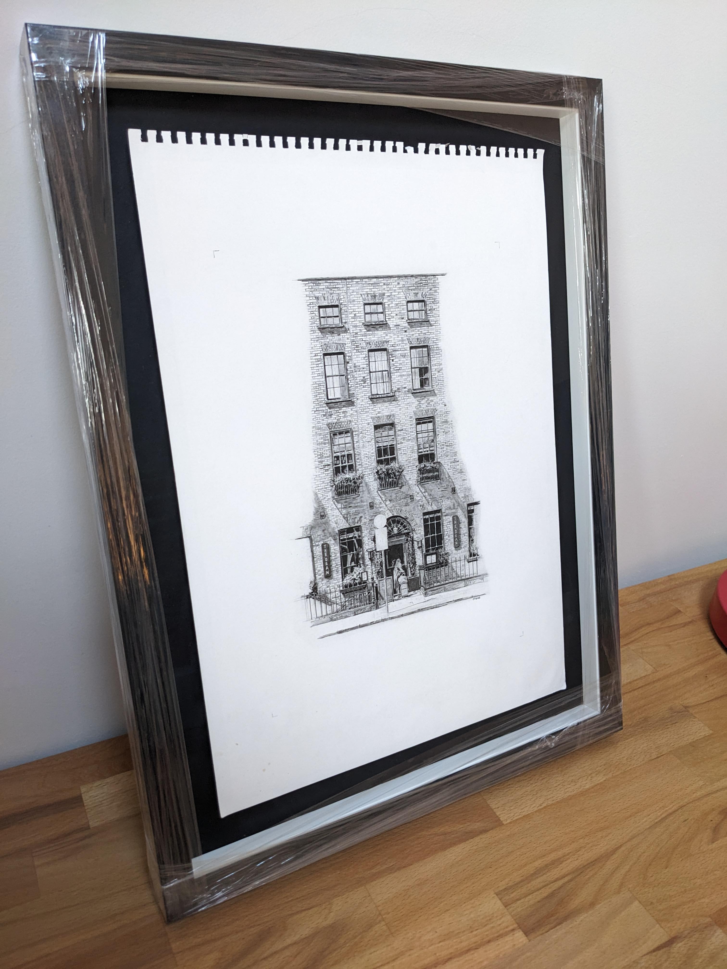 Framed Dean Hotel drawing